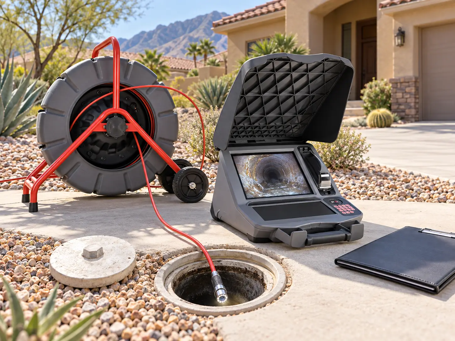 Las Vegas home receiving a pre-purchase sewer camera inspection
