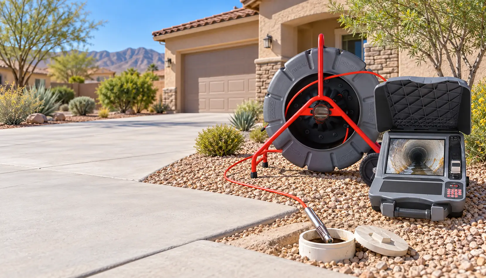 Pre-purchase sewer camera inspection at a Las Vegas Valley property