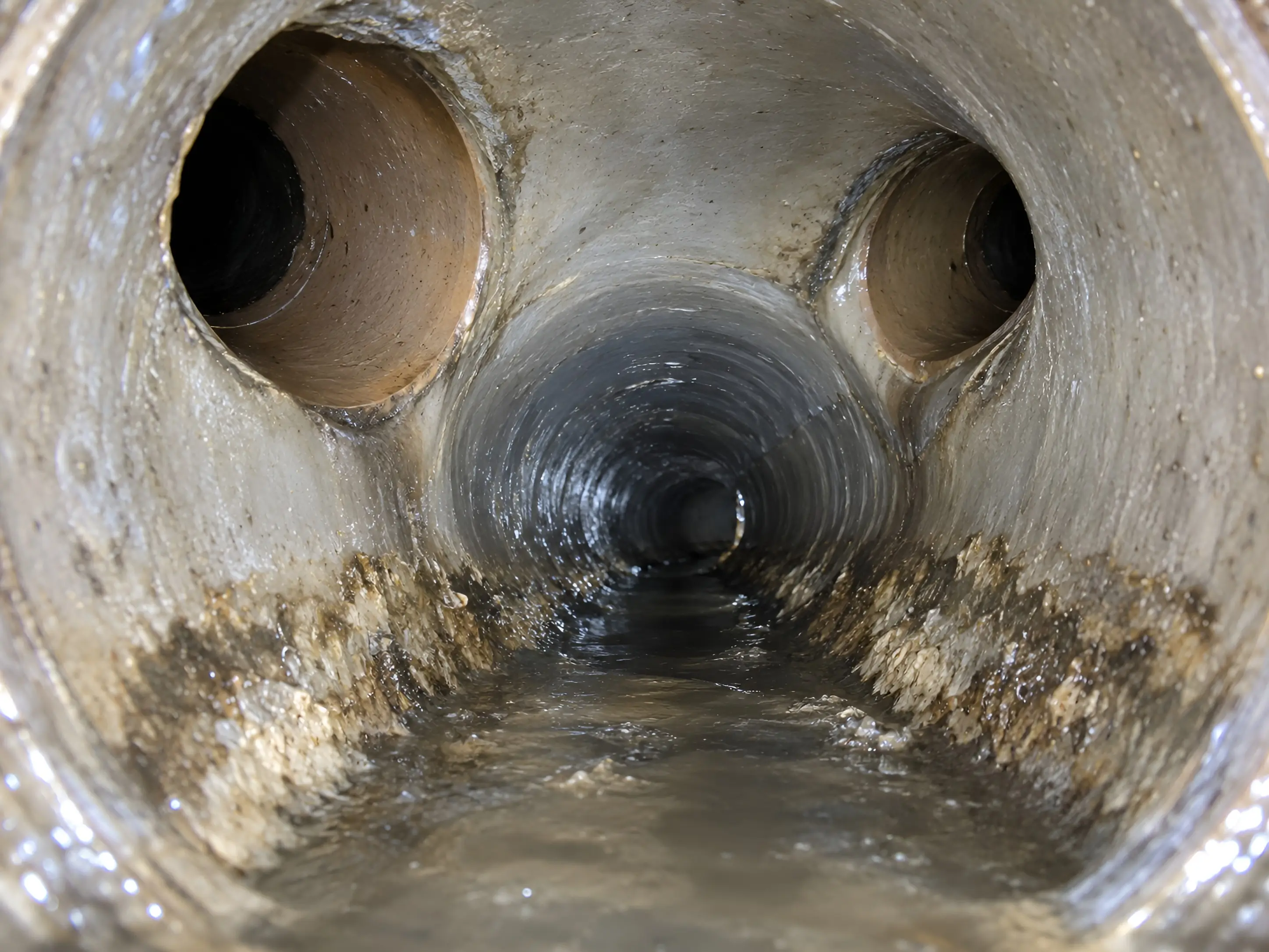 Camera inspection checking whether several slow drains share one cause