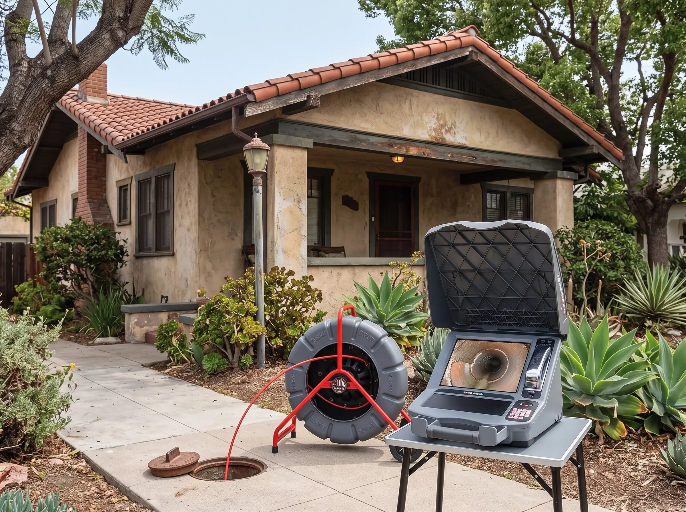 Camera inspection of an older sewer line
