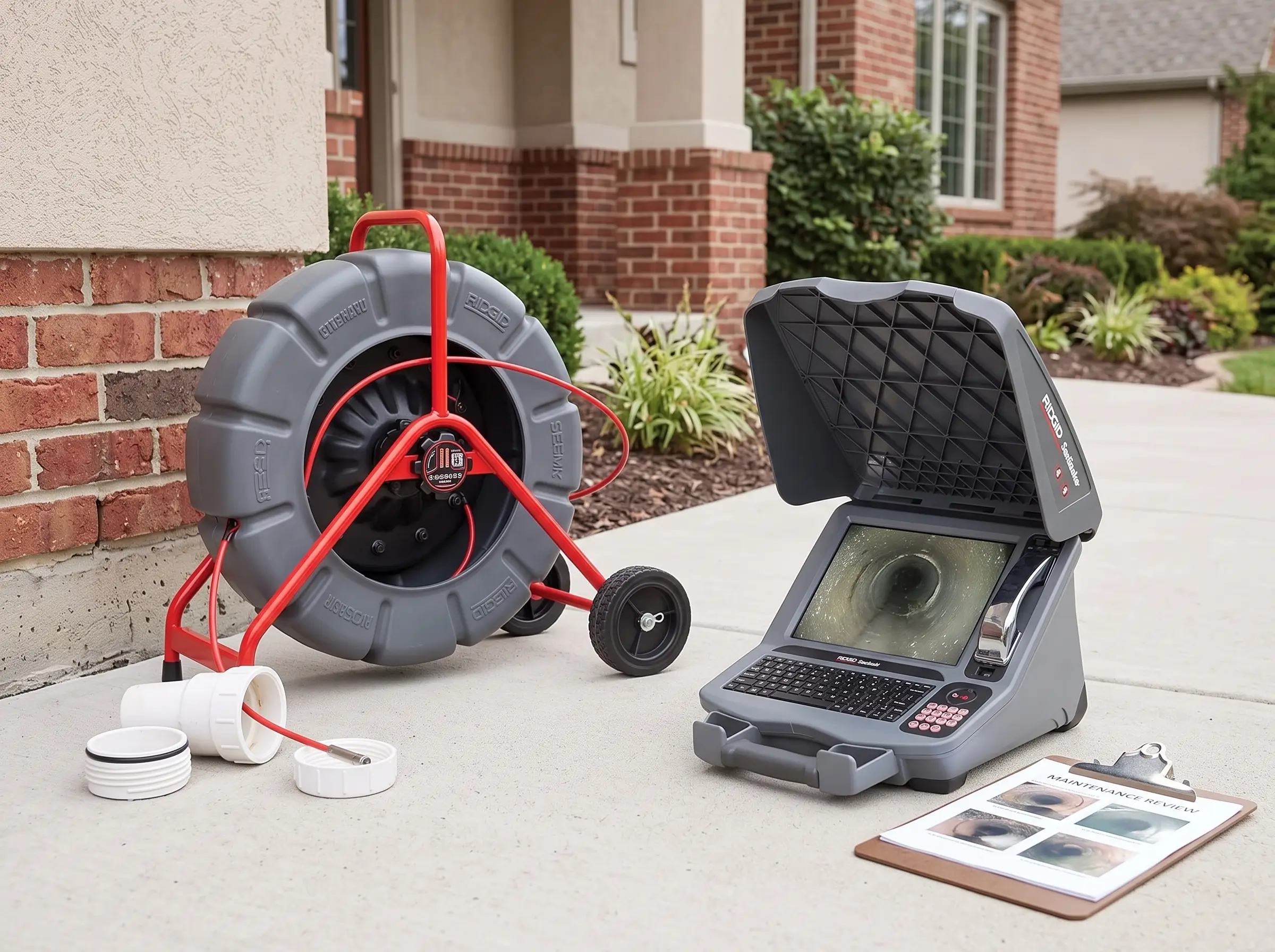 Camera inspection carried out as part of planned sewer maintenance