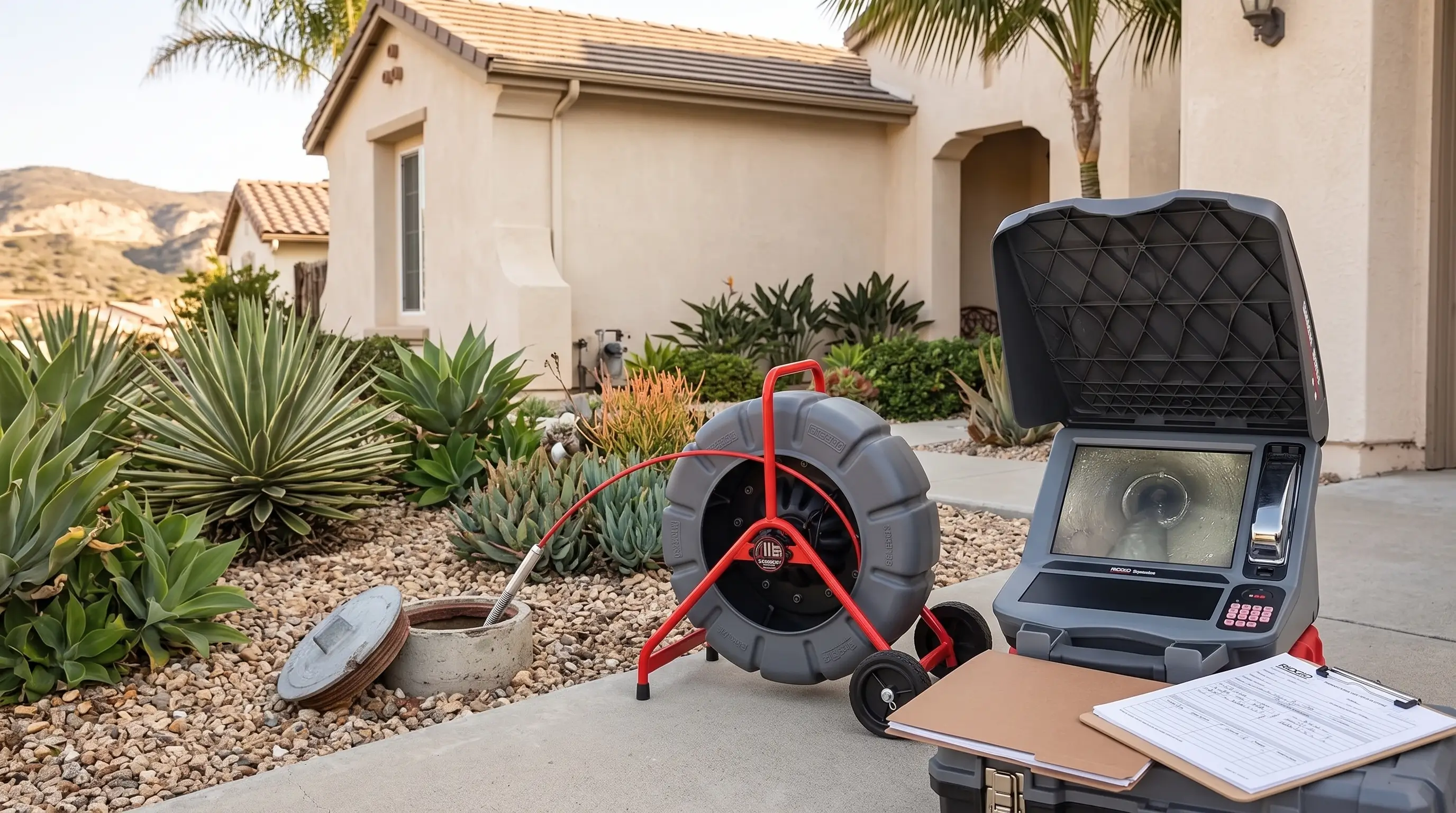 San Diego residential property prepared for a sewer inspection