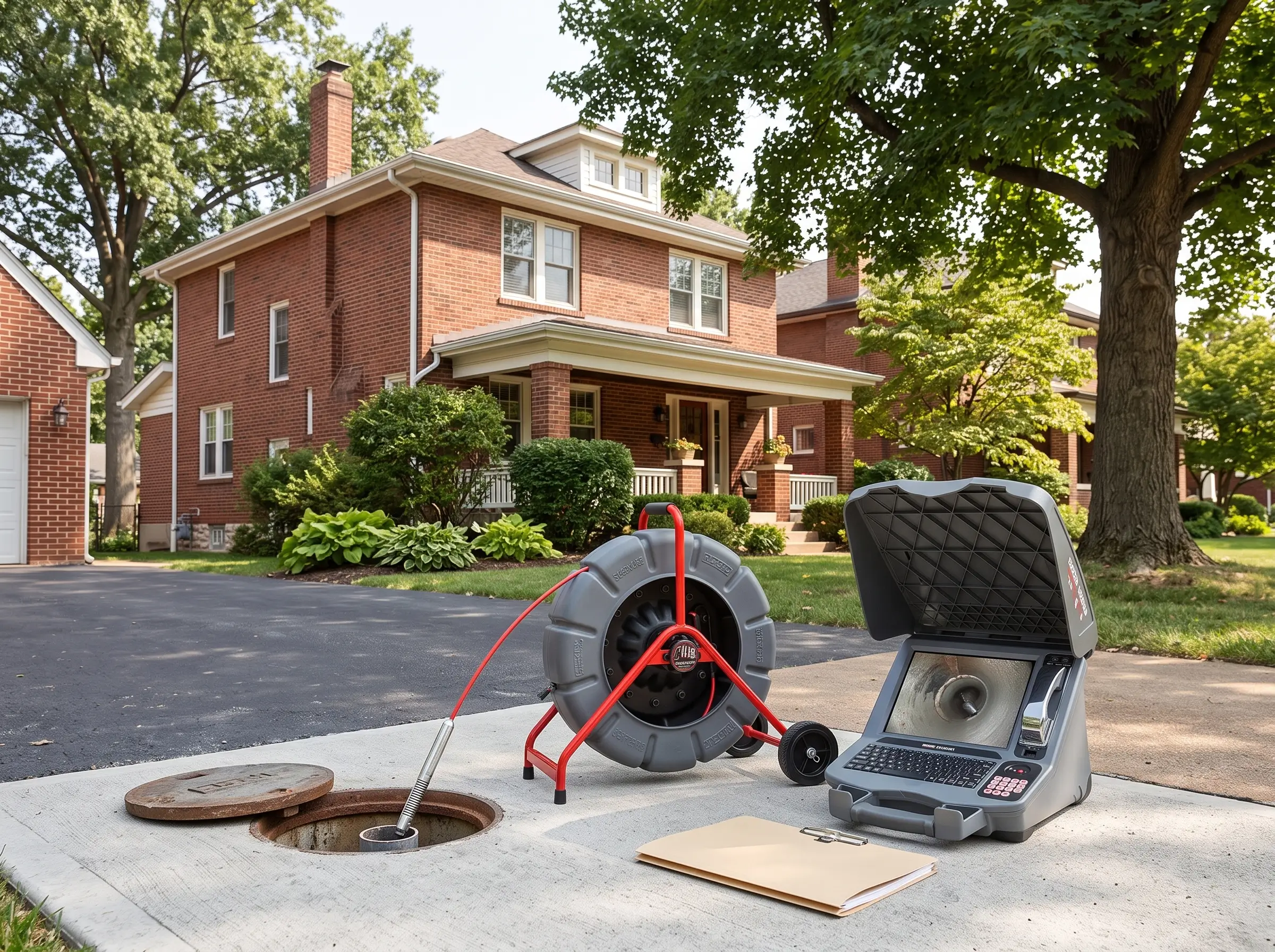 Sewer camera inspection equipment at a St. Louis home before purchase
